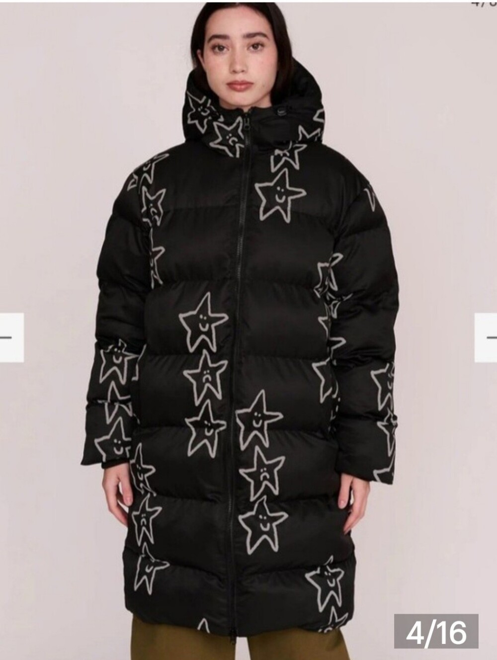 NWT! Lazy Oaf Happy Sad Reflective Longline Puffer. Size Small